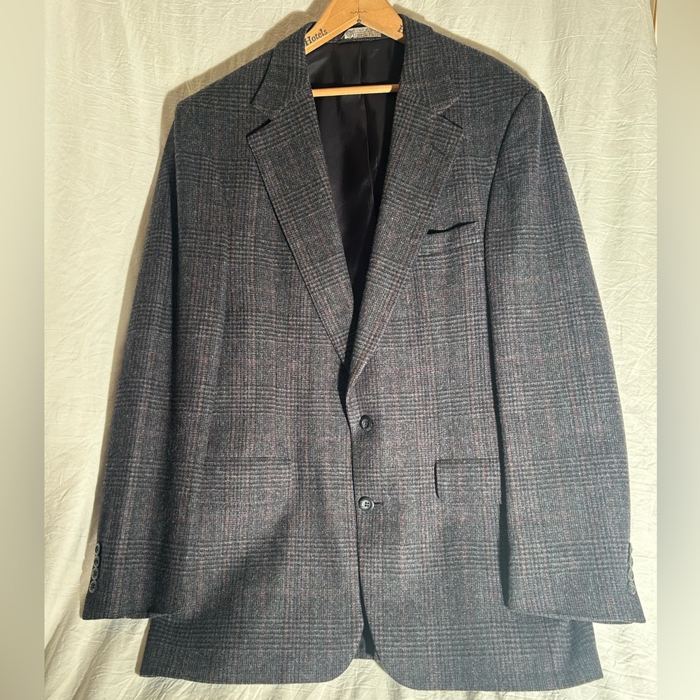 Men's Gray Plaid Blazer